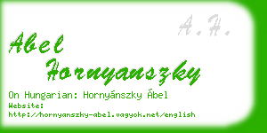 abel hornyanszky business card