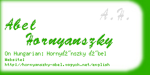 abel hornyanszky business card